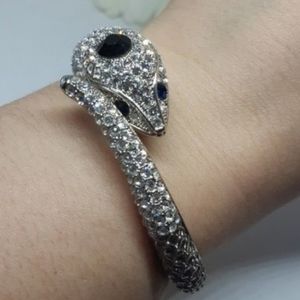 Pave Crystal Snake Hinge Bracelet